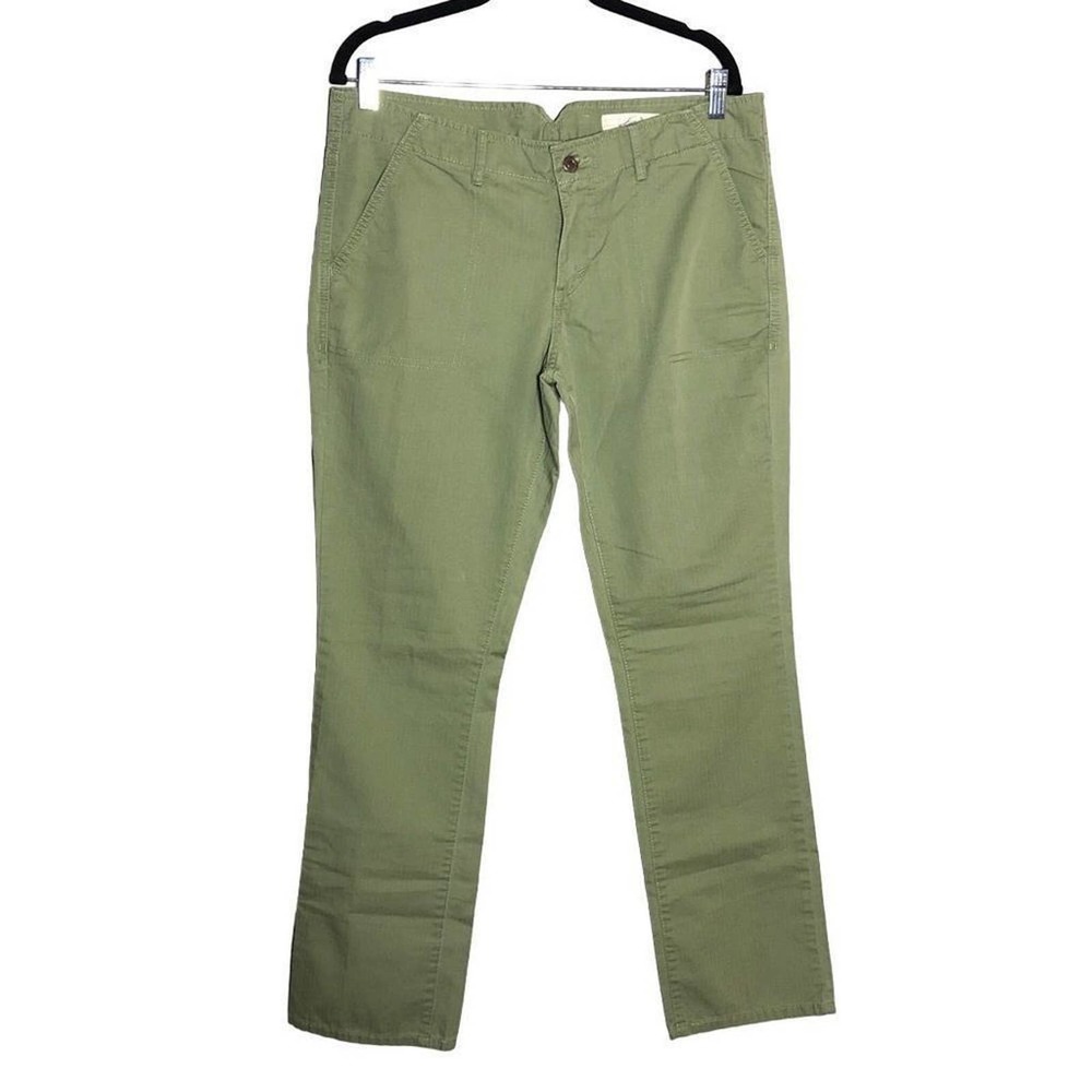 Levi's Khaki Chino Straight Leg Size 10 Pants Sage Green Trousers 100% Cotton